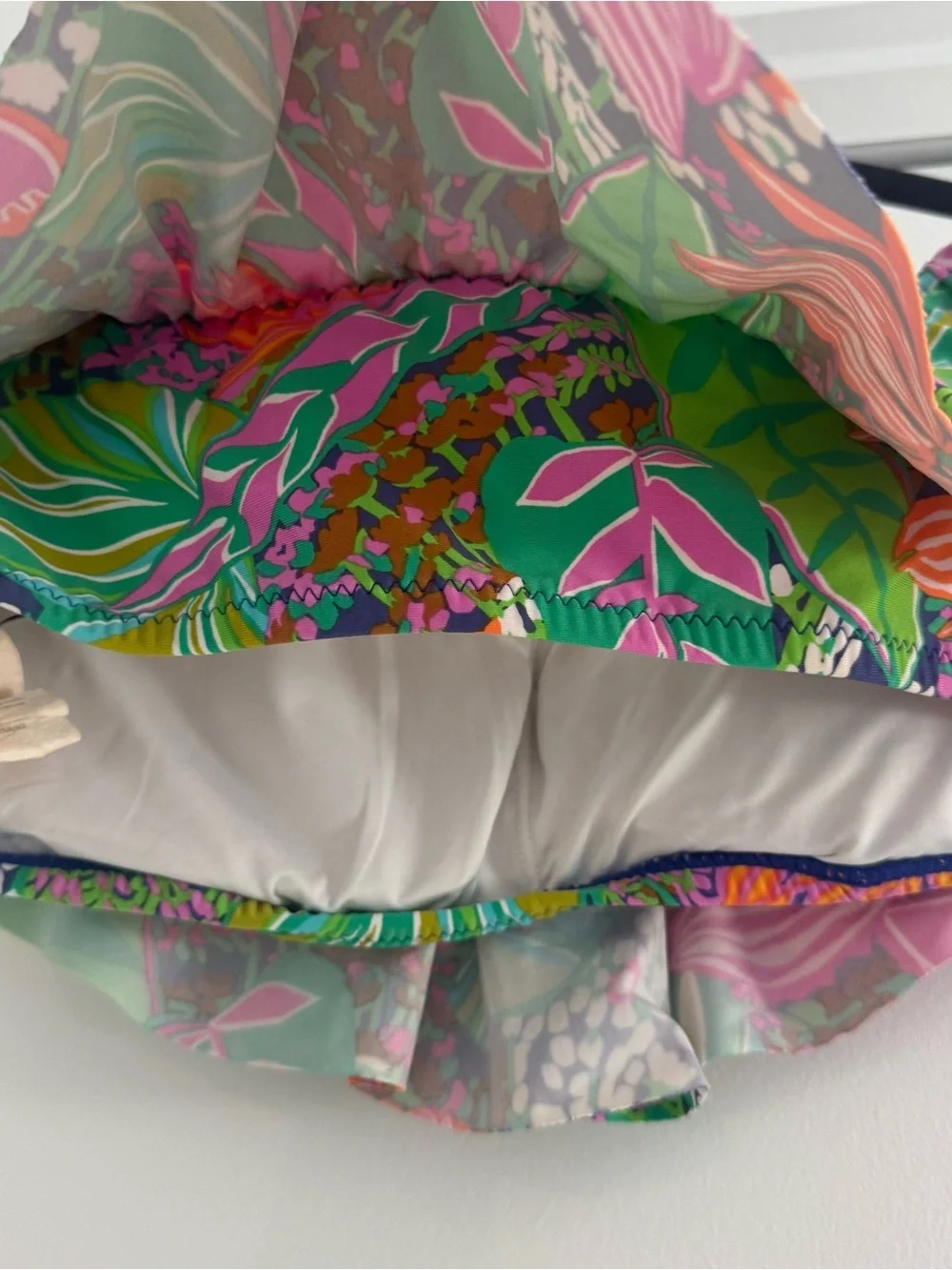 Trina Turk Tropic Escape Off the Shoulder Bikini Top Sz 6 Summer Floral